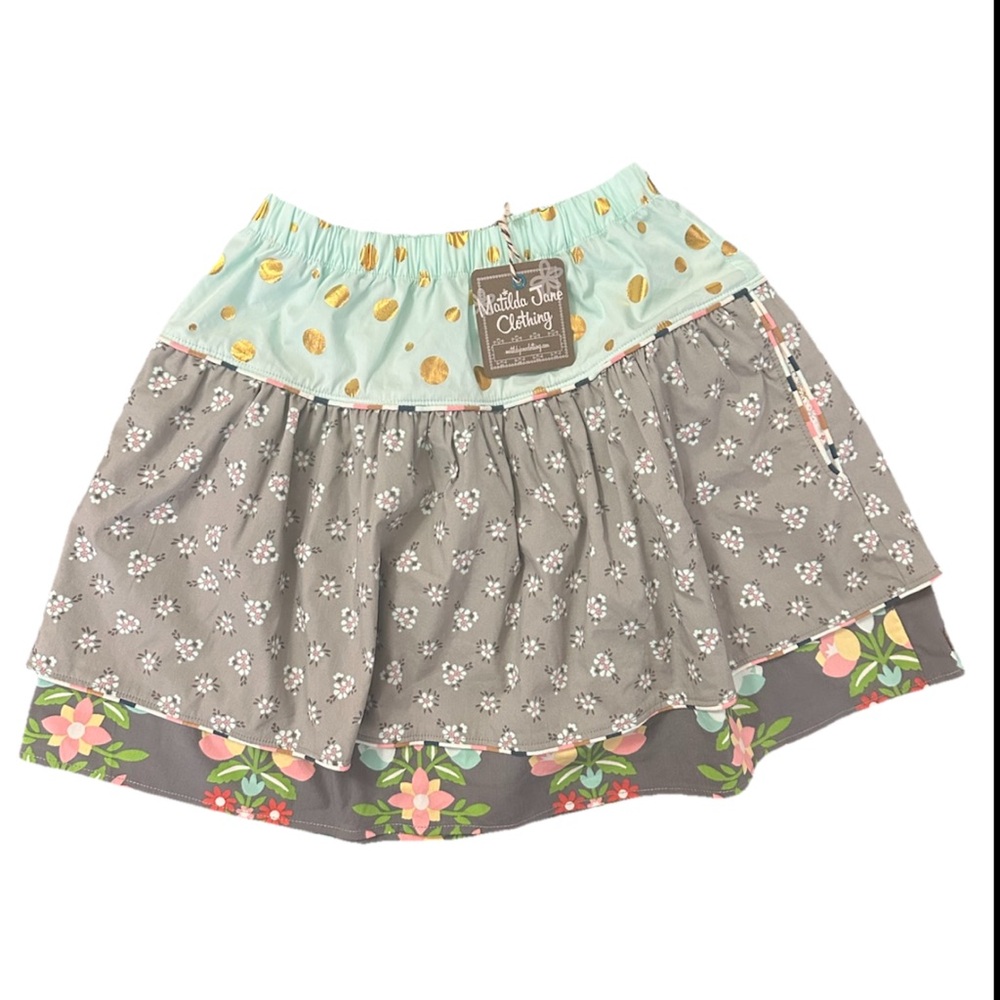 New Matilda Jane Hello Lovely Fun Day Skirt Girl's Size 6  Polka Dot Floral